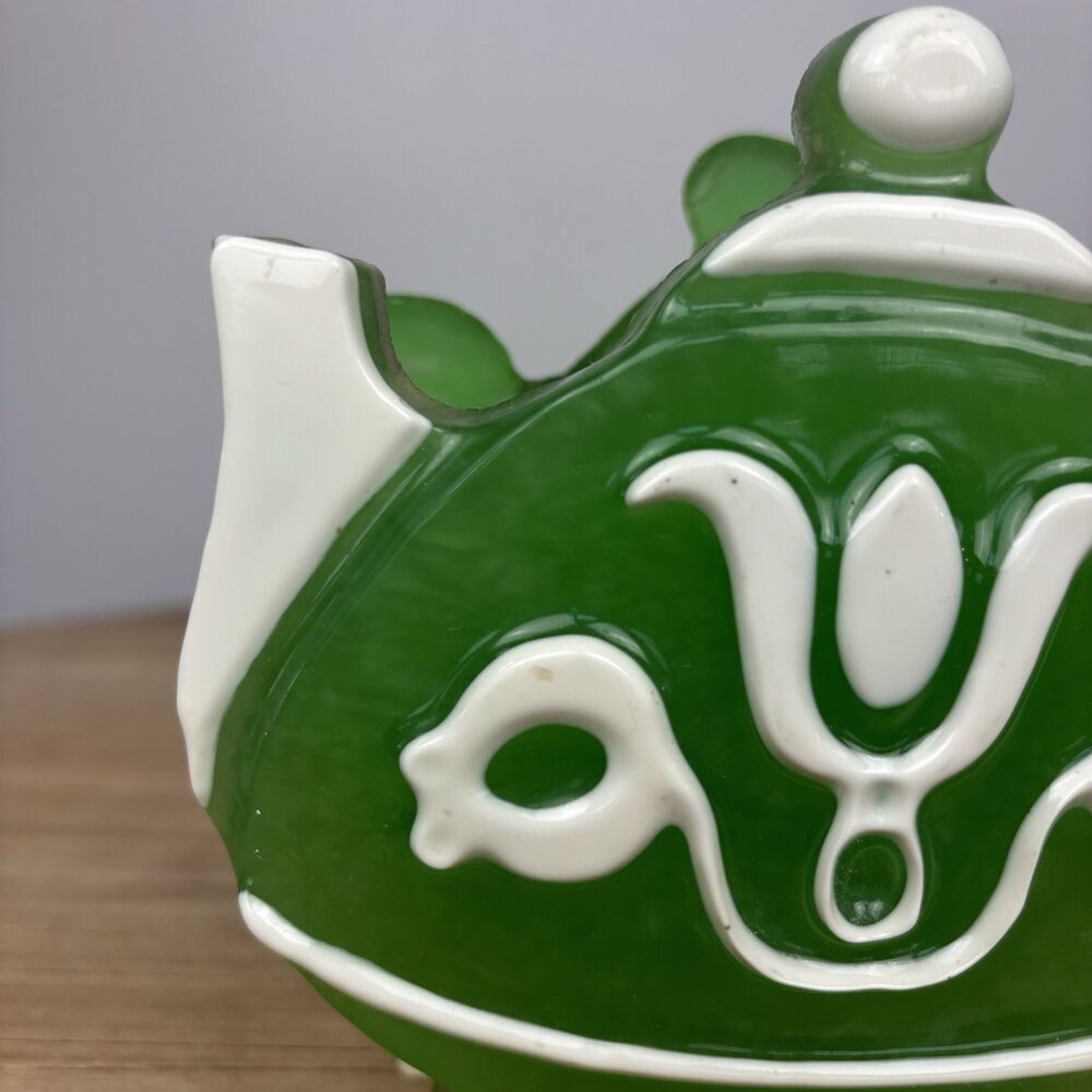 Vintage Lucite Green Teapot Coffee Napkin Holder 60s 70s Retro MCM Kitchen Decor - Picture 5 of 16